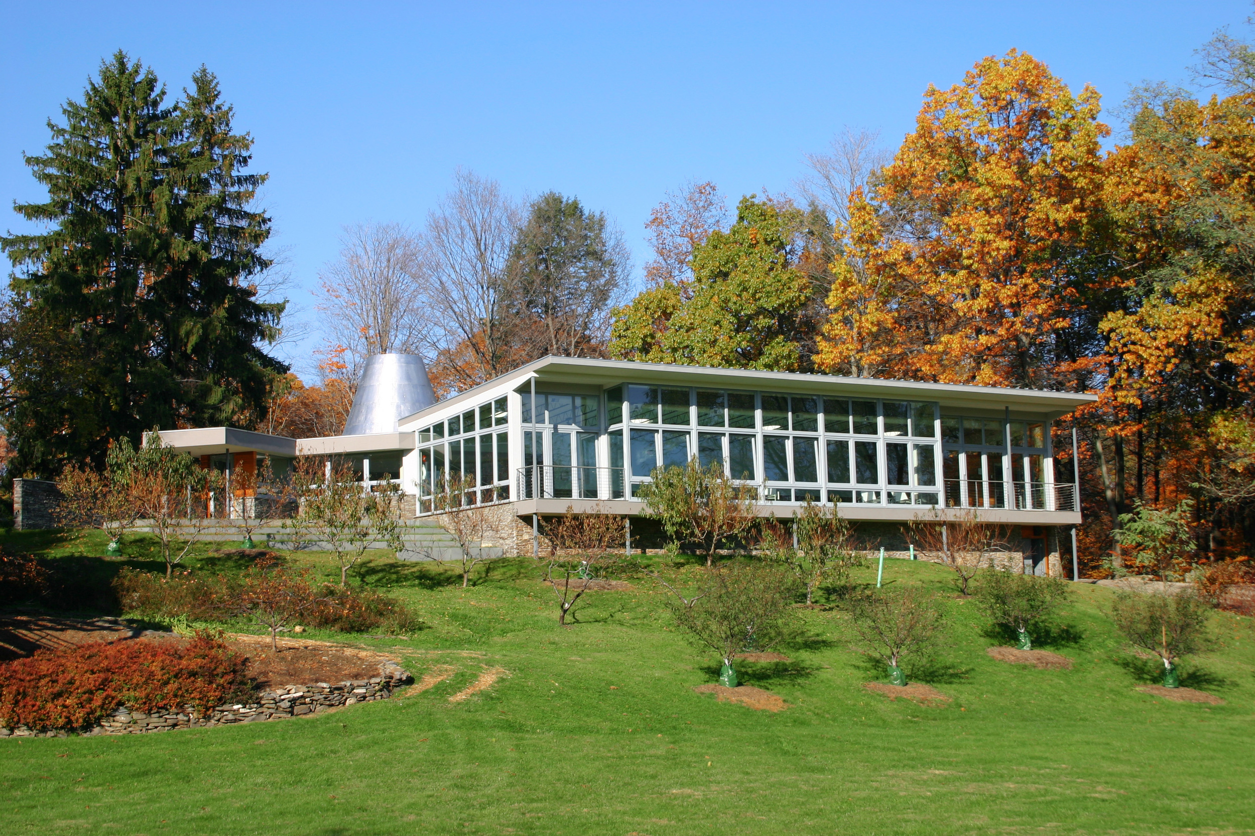 View of Swimming Pool wing from the Lawn