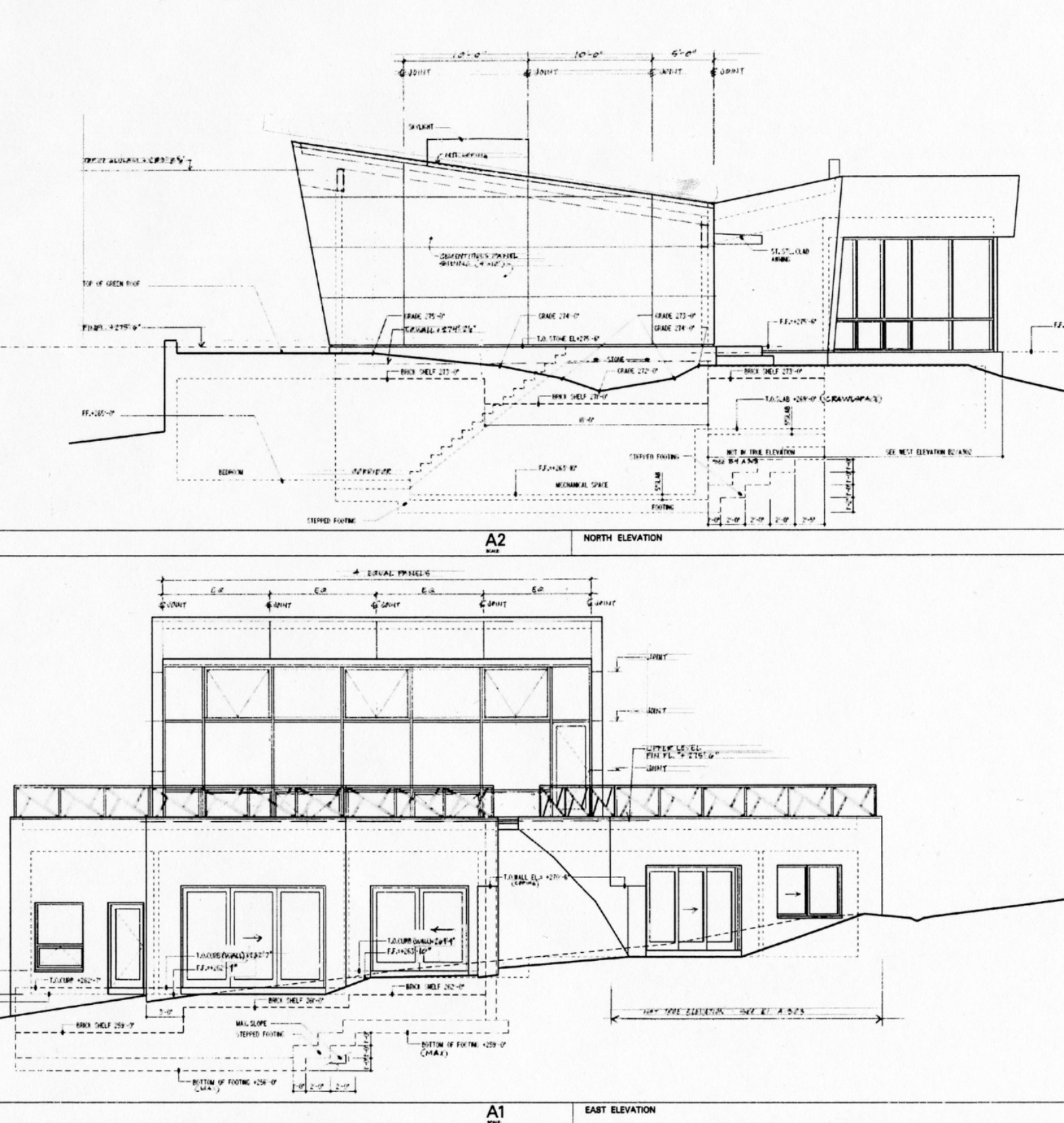  The living room, in the major shape, is oriented towards the river with an upward sloping ceiling. &nbsp;The room opens onto a garden roof terrace, which merges into the surrounding land.&nbsp; The terrace is interrupted by an earth beam, which slop