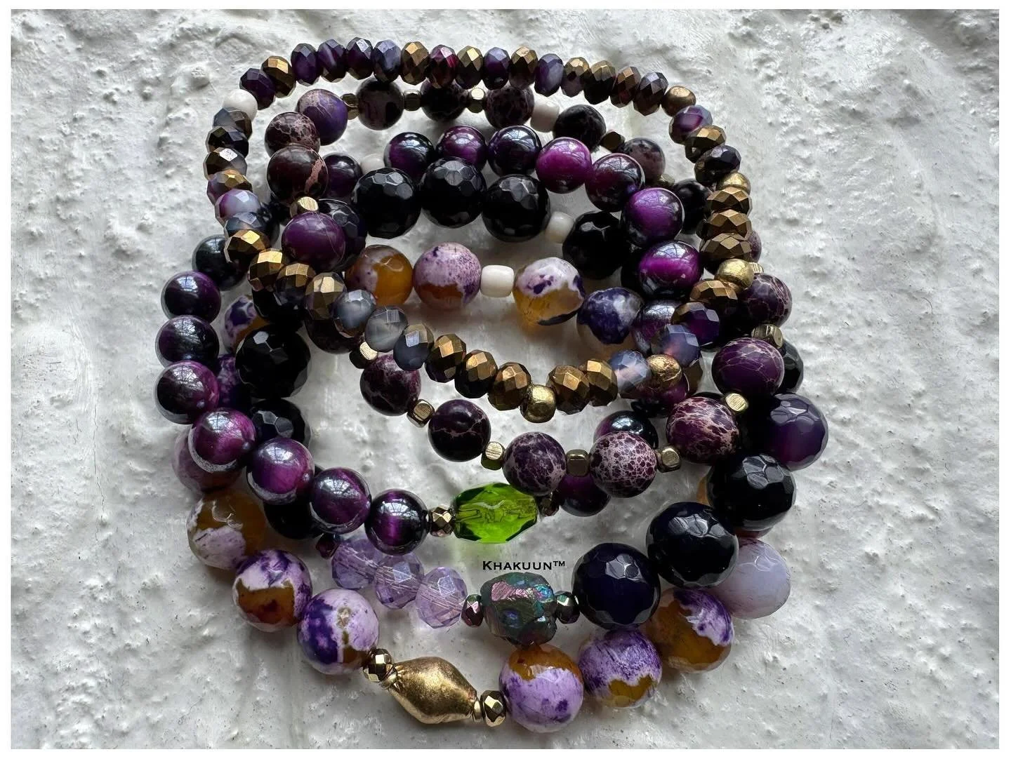 💜TAHRA &hellip;.glistening with Purple Agates &amp; Brass!✨

#Khakuun #StakItUp #GemStone