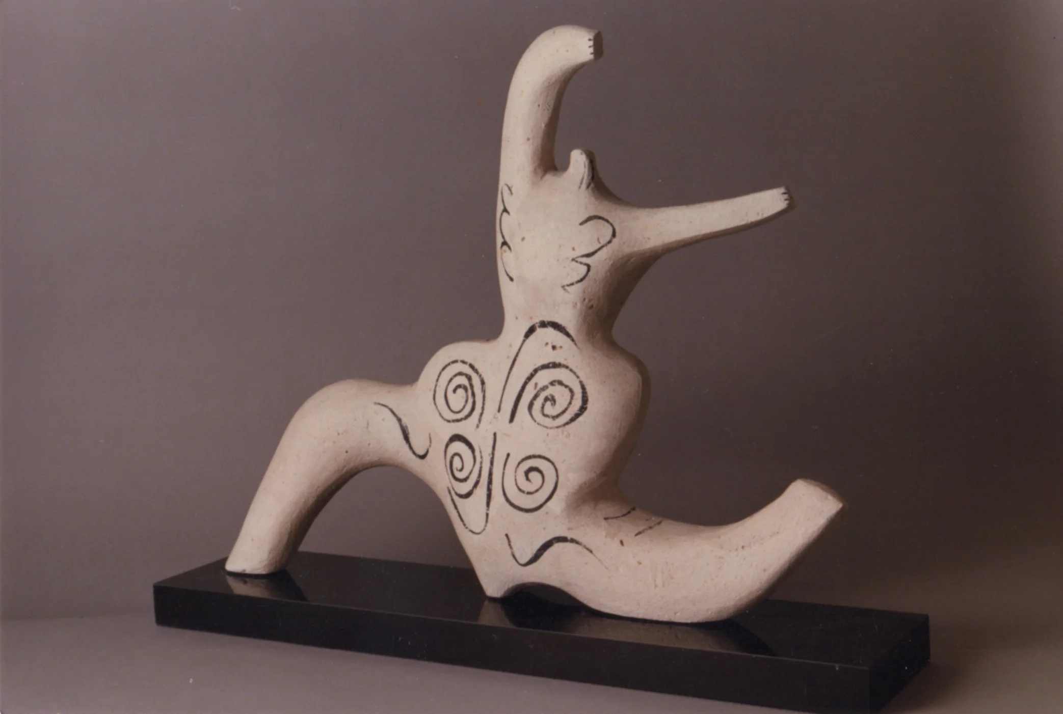 Figure In Split Arm Up and Swirl 1984  Original Luto Plaster 26” x 12” x 20 ½”