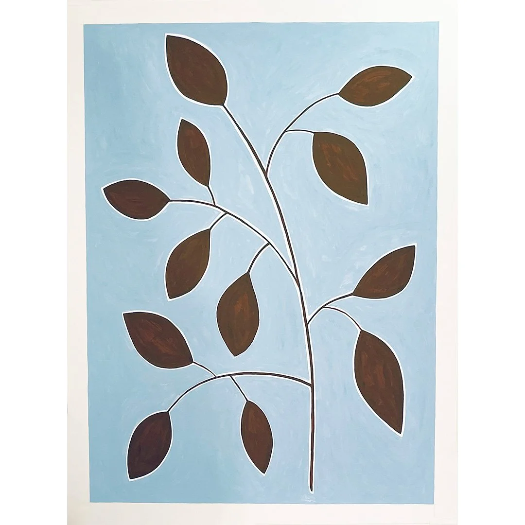 Lithe Ochre 2023  Gouache on Paper  40” x 30”