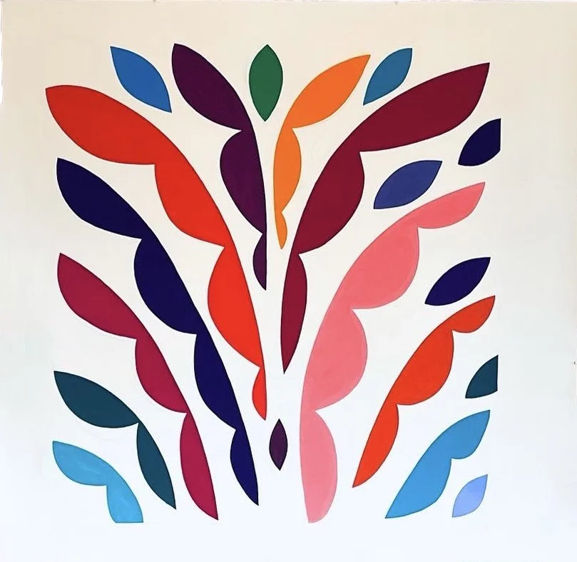 Multi Color Leaves III 2021  Gouache on Paper 55” x 52 ½”