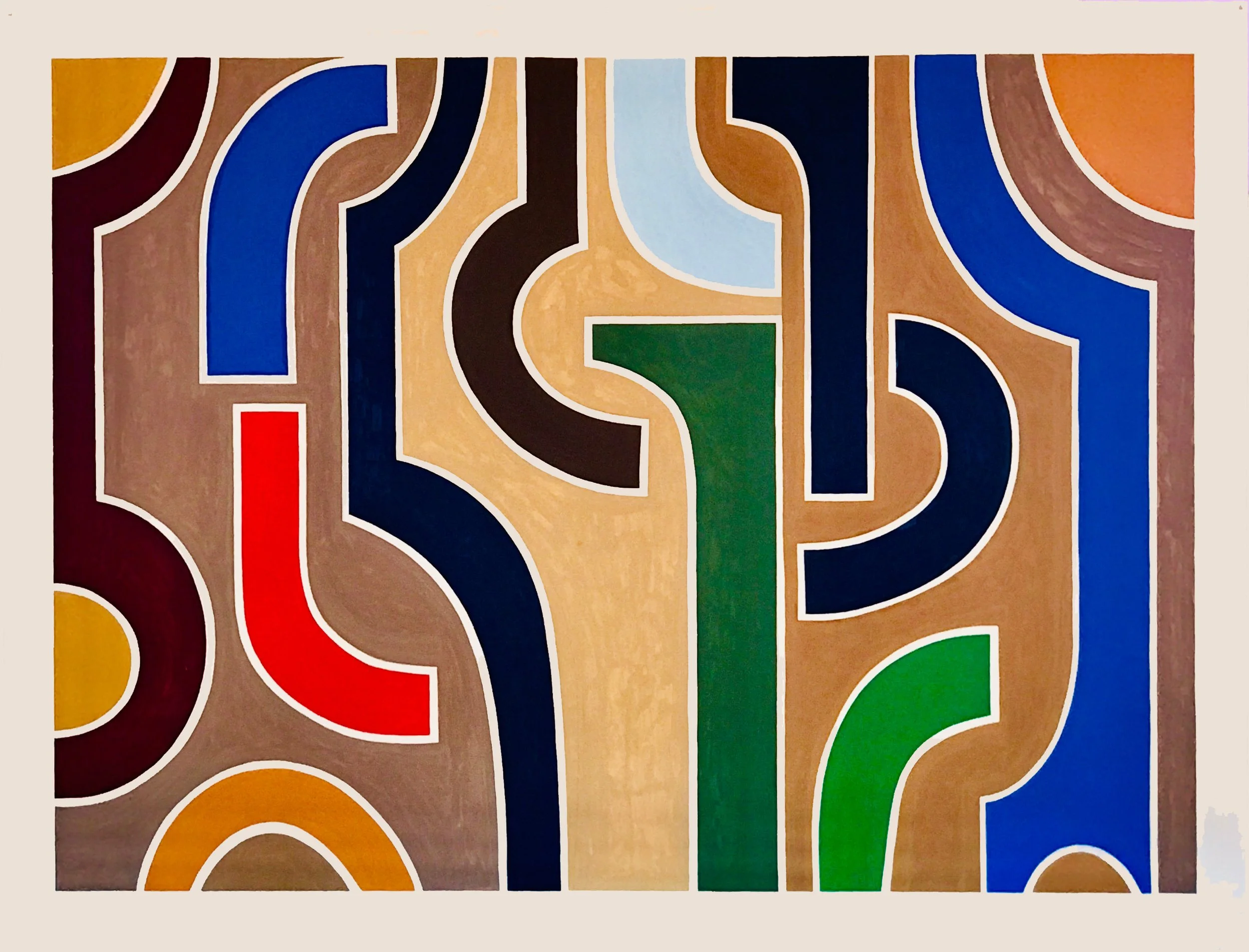 Hanging Shapes in Color 2020  Gouache on Paper 60” x 79 3/4”