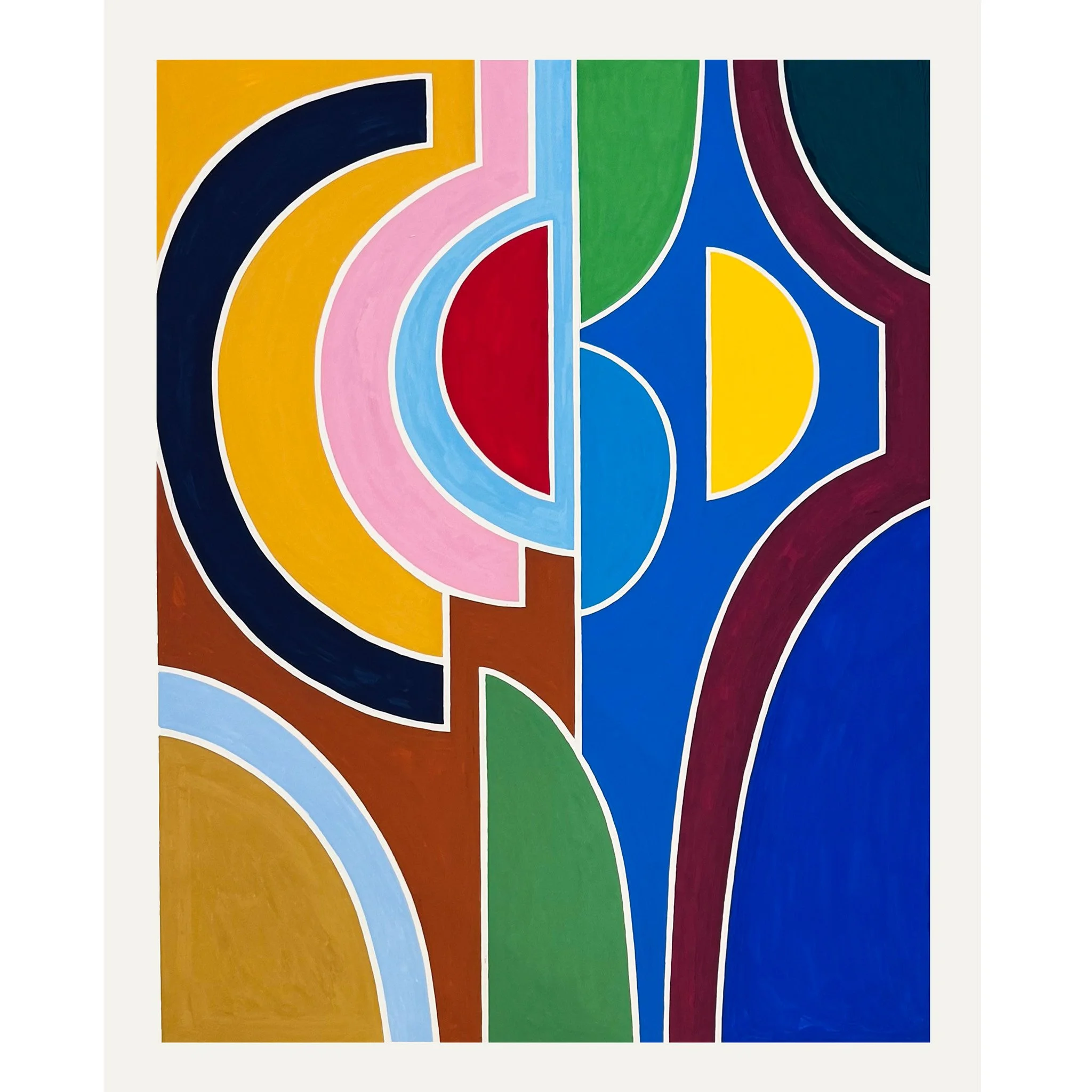  Half Round 2023  Gouache on Paper 52½” x 43”  