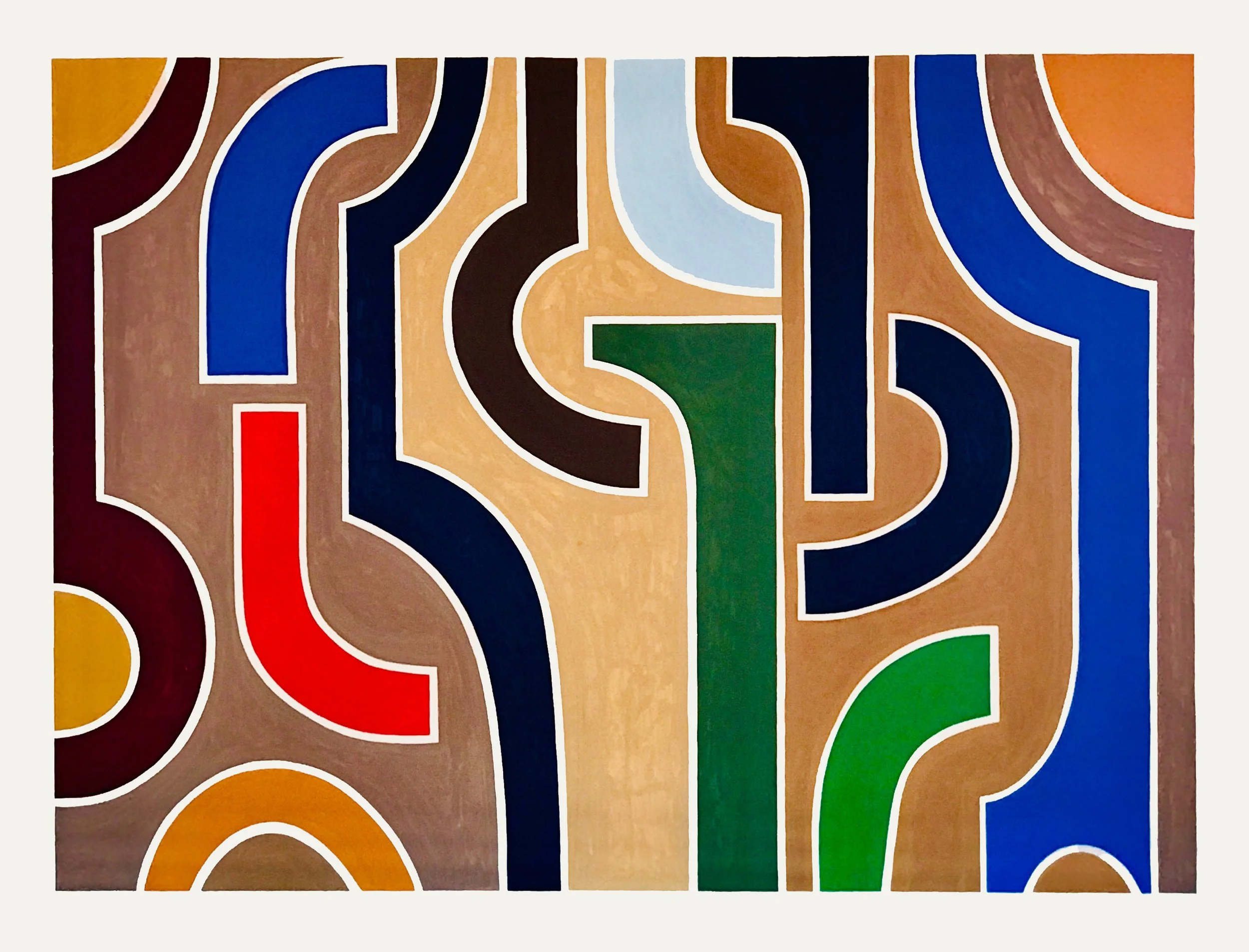  Hanging Shapes in Color 2020  Gouache on Paper 60” x 79 3/4” 