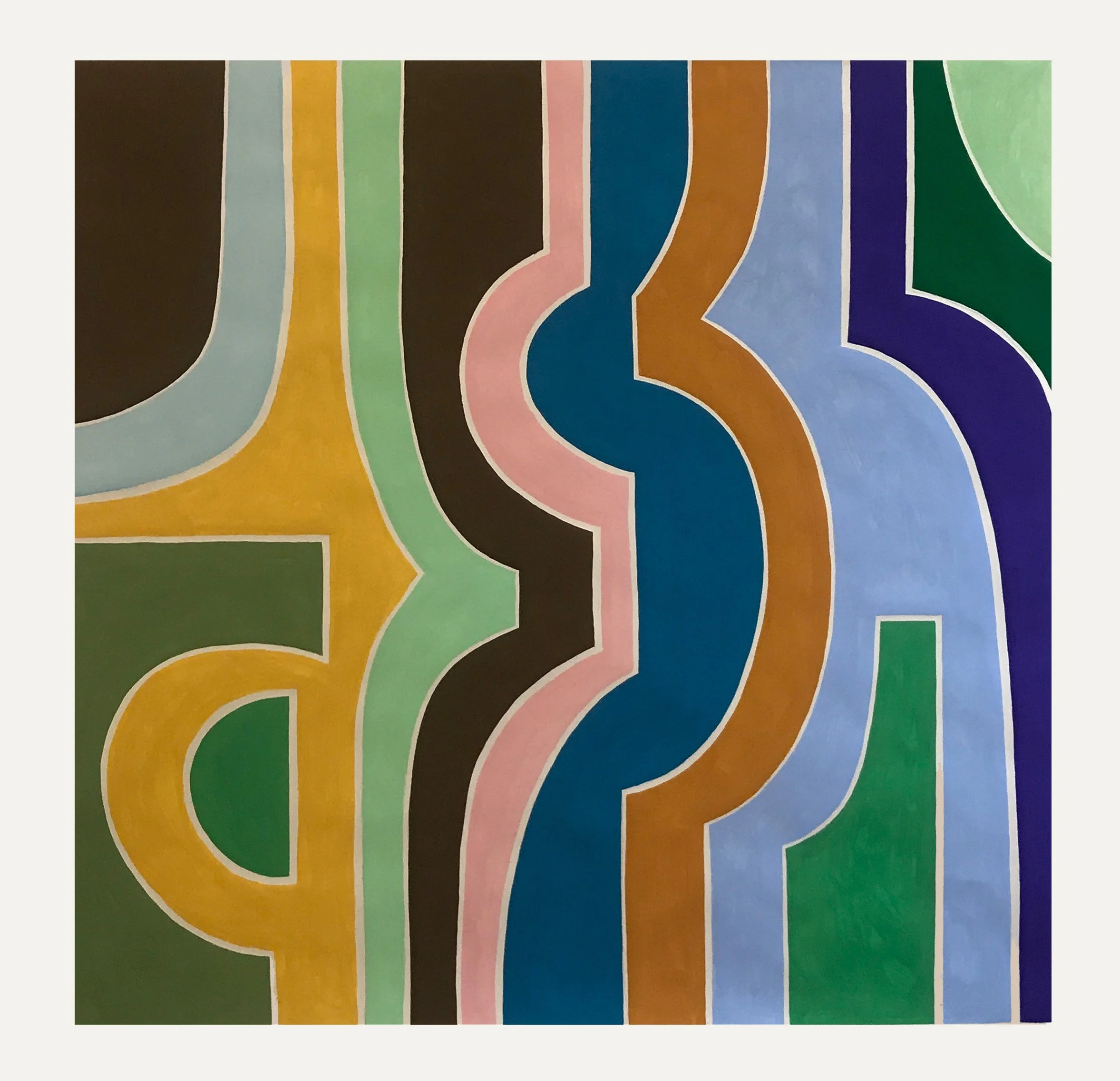  Green and Purple 2021  Gouache on Paper 53” x 57” 