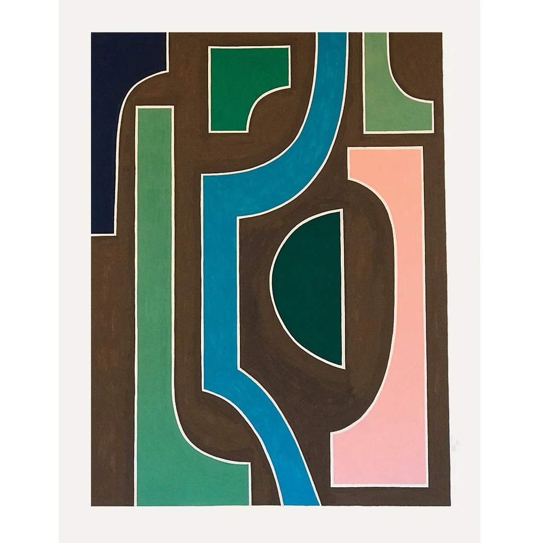  Vertical Compositon in Sepia 2021   Gouache on paper 51” x 44” 
