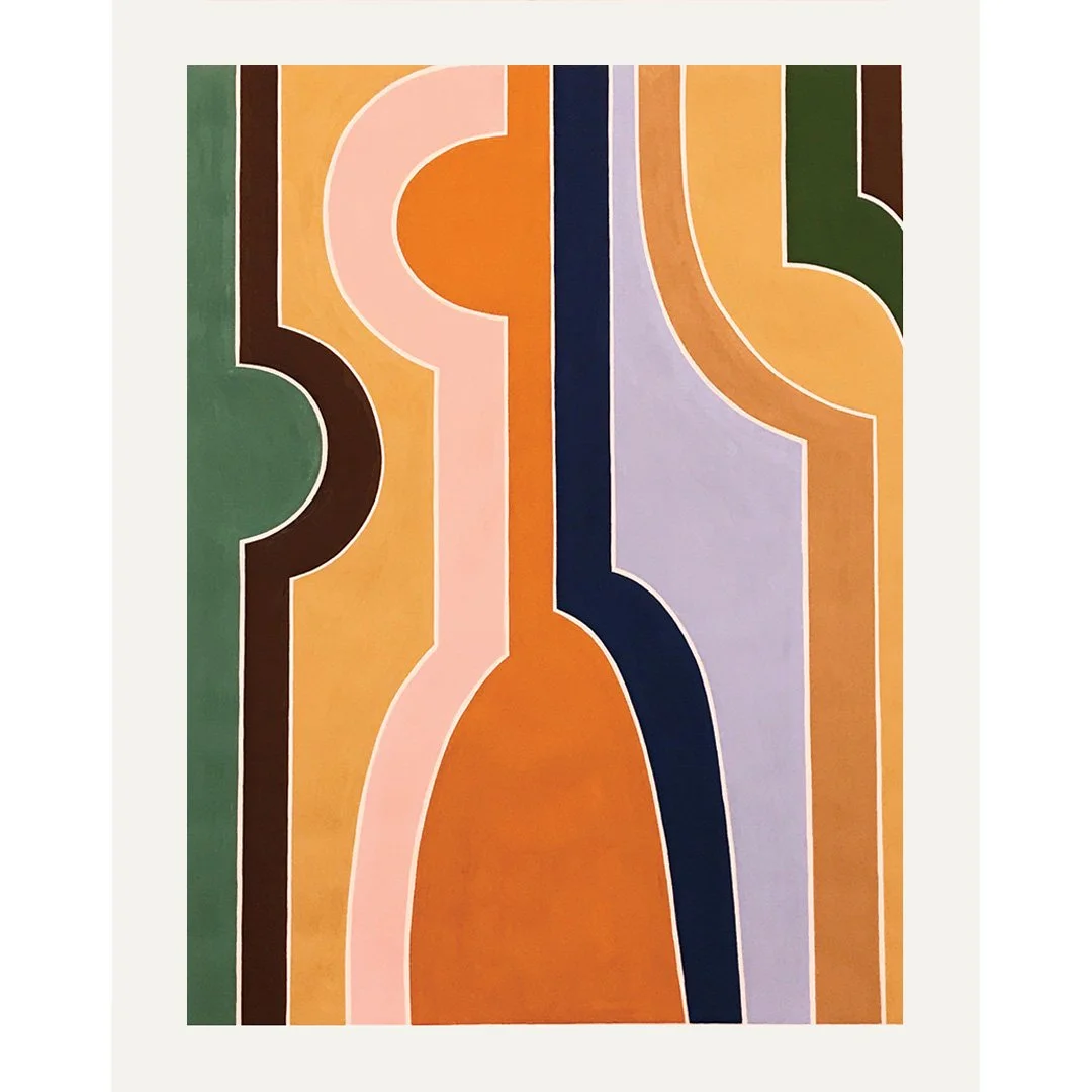  Vertical Composition in Pink 2021   Gouache on Paper 53” x 40”  