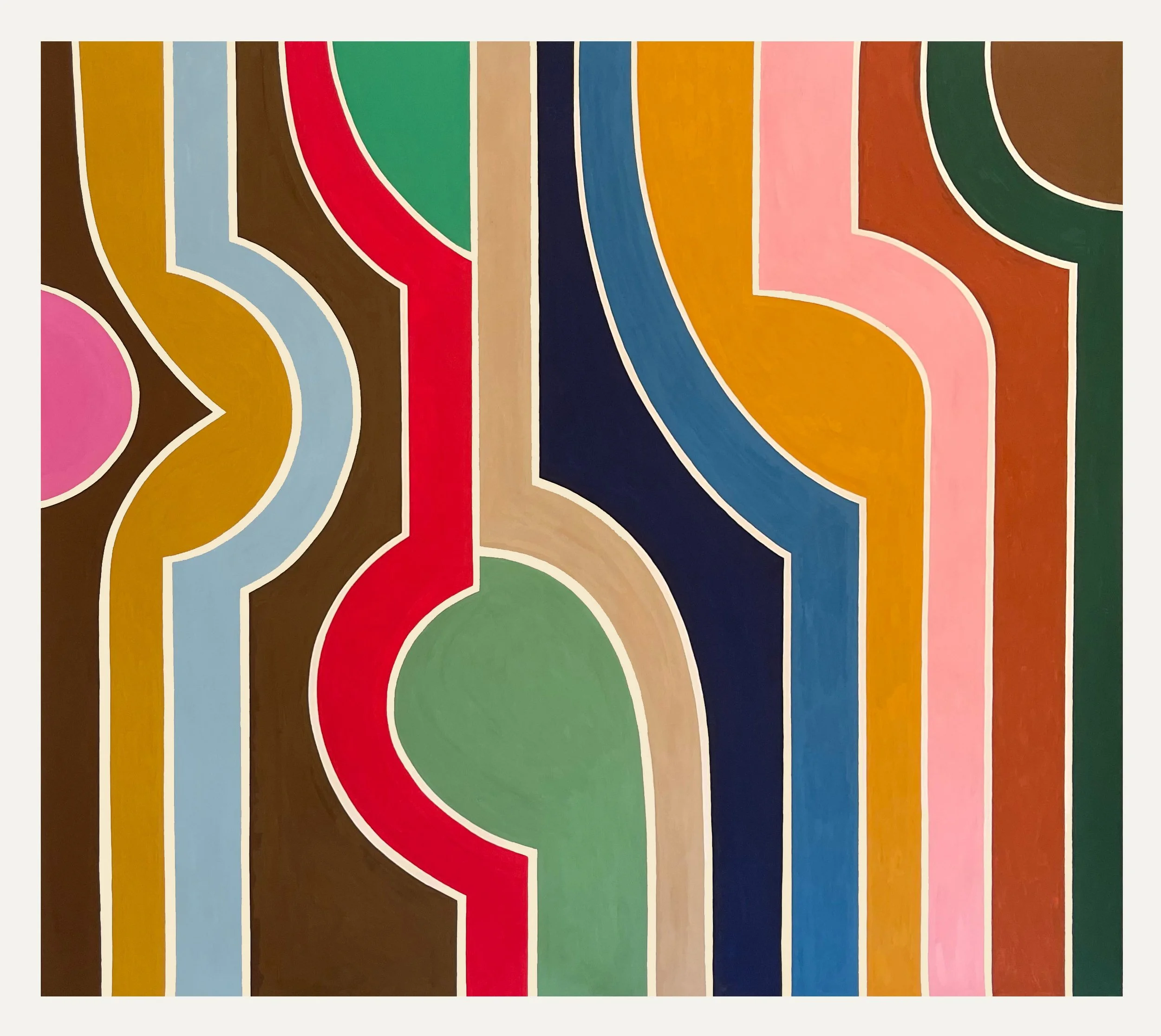  Touching 2023  Gouache on Paper 58” x 65”  