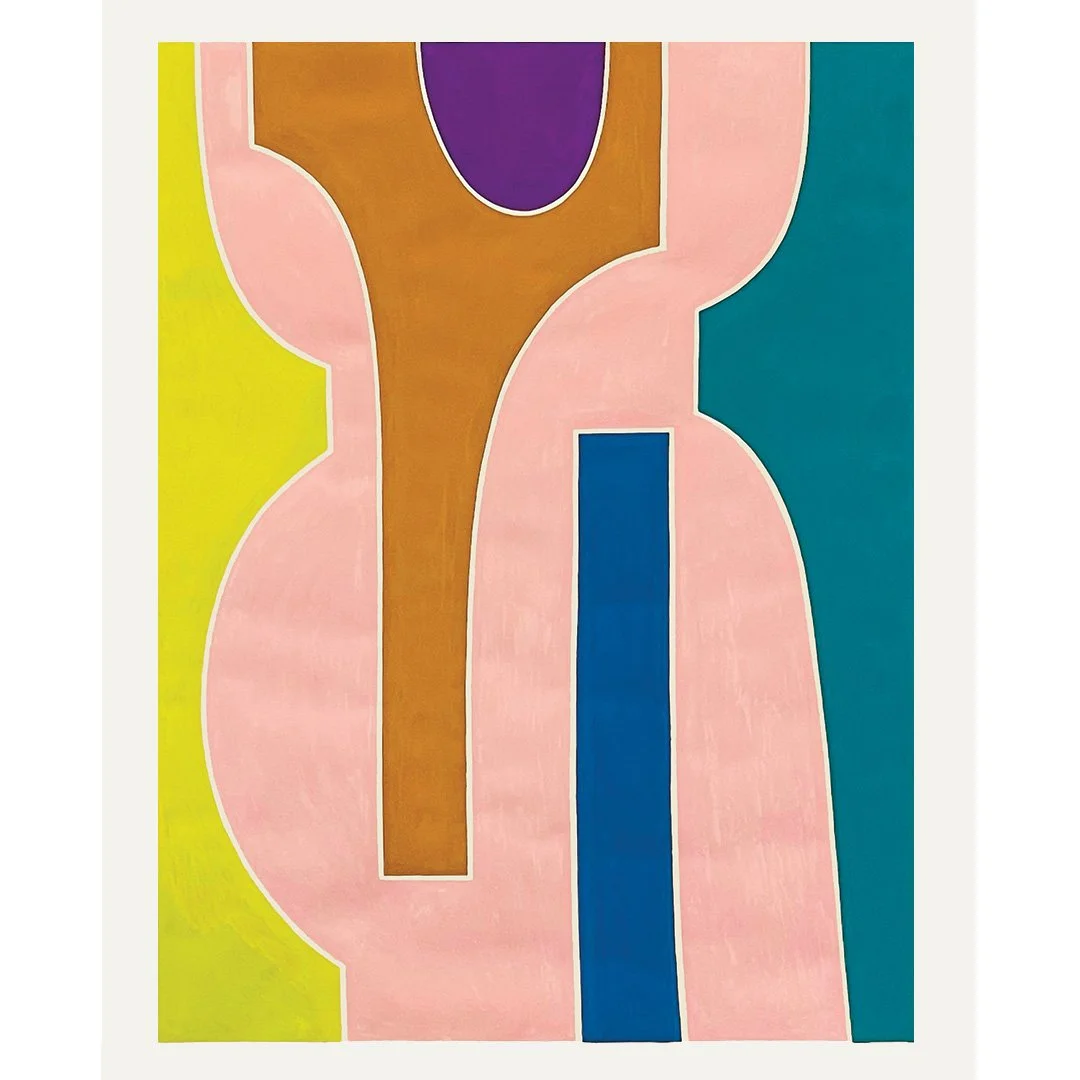  Pink Elephant with Turquoise 2021   Gouache on Paper 59” x 46”  