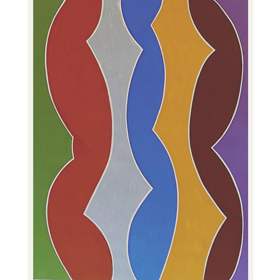  Squiggle Cobalt 2021   Gouache on Paper 60” x 47”  