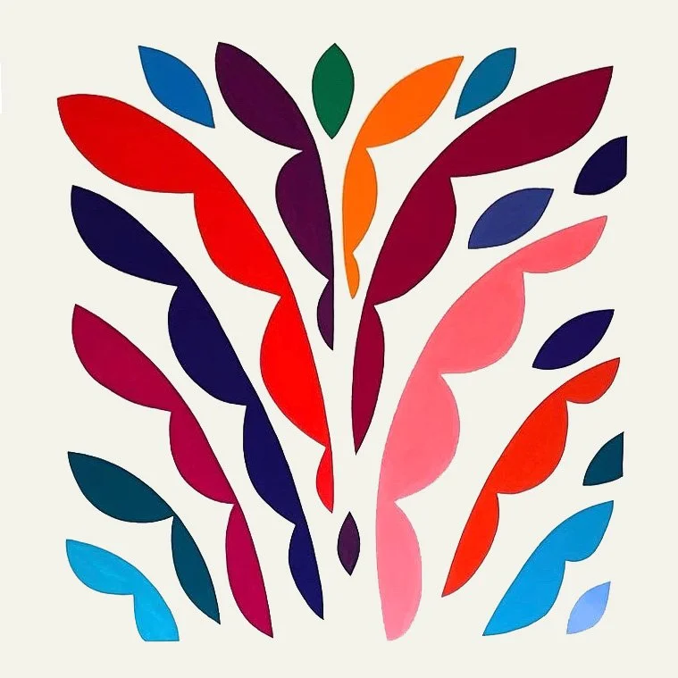  Multi Color Leaves III 2021  Gouache on Paper 55” x 52 ½” 