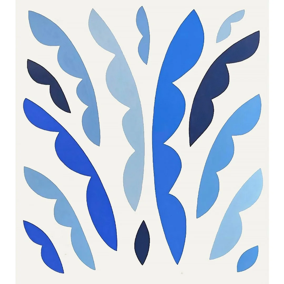  Blue Leaves III 2022  Gouache on Paper 59 1/4” x 54 1/4”  