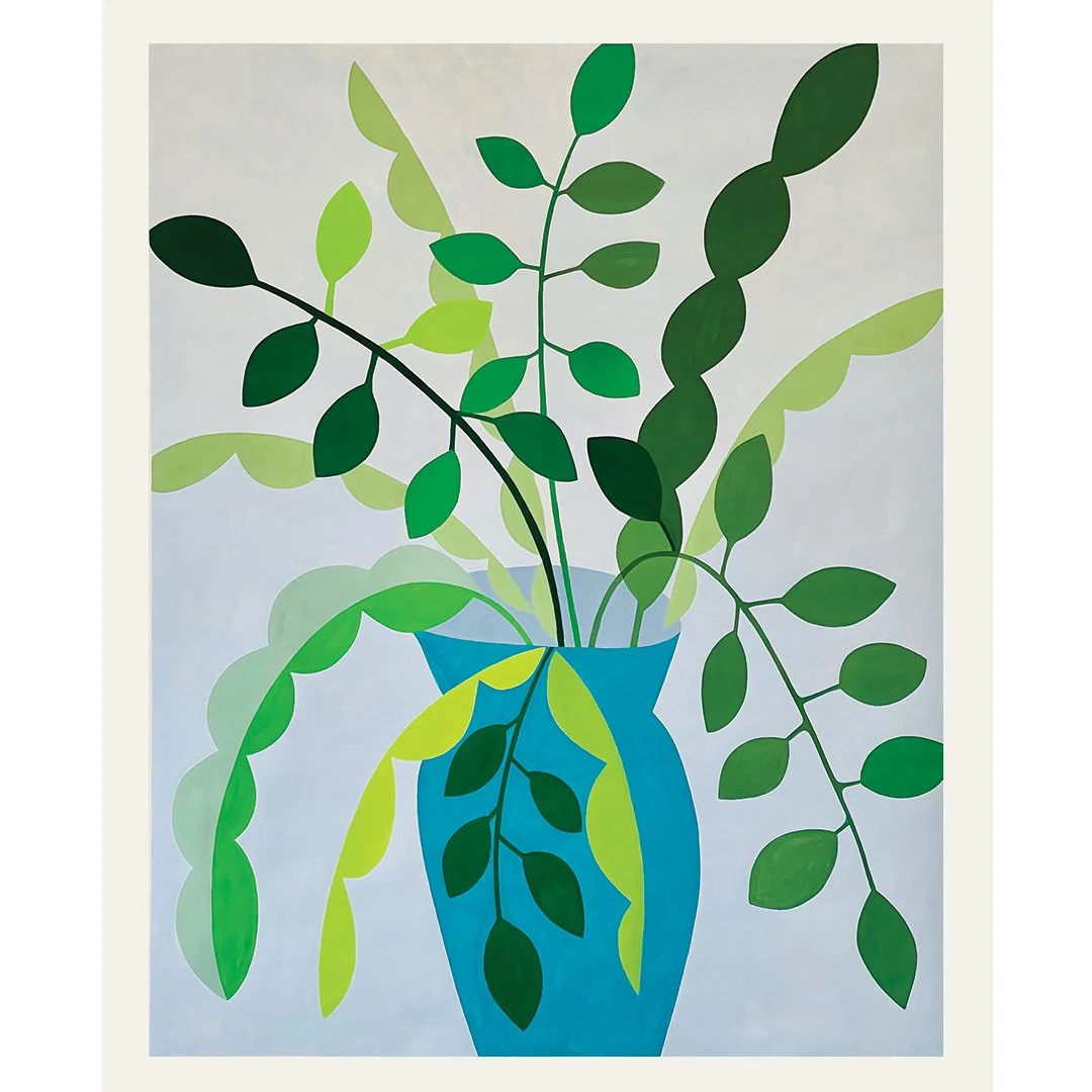  Two Leaves Almost Touching 2023   Gouache on paper 58½” x 47” 