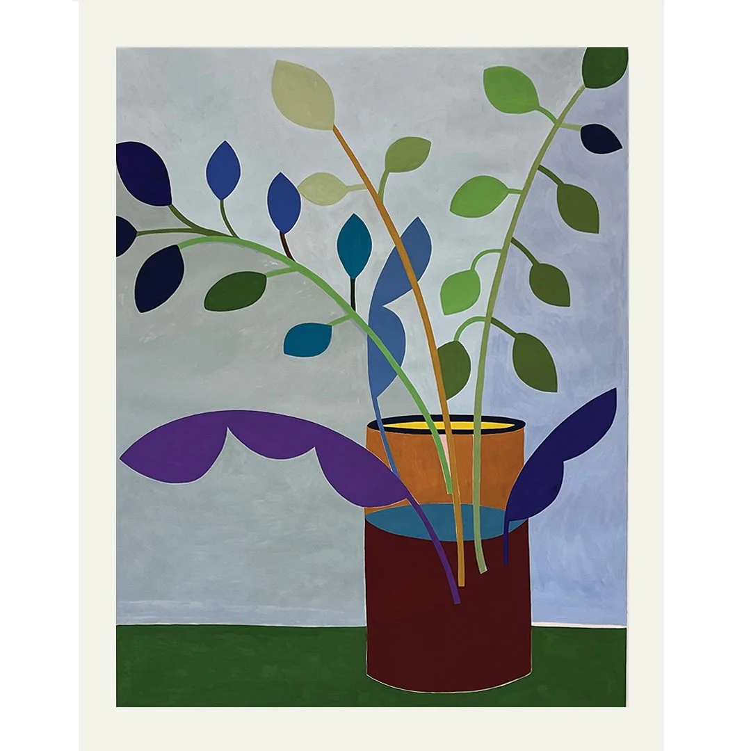  Purple Leaves Brown Cylinder 2022  Gouache on Paper 