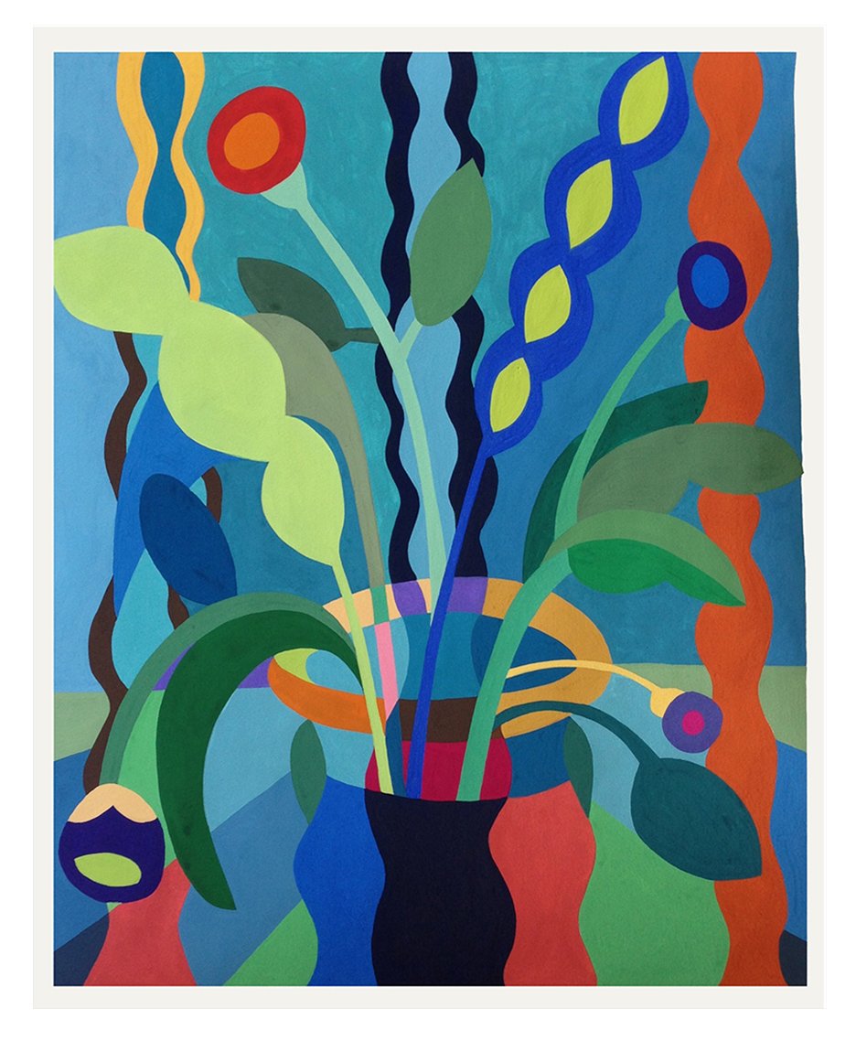  Diamond Palm 2013  Gouache on Paper 19 1/4” x 22 1/4” 