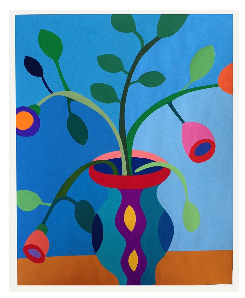  Spacial Flowers 2013  Gouache on Paper 19 1/4” x 22 1/4” 