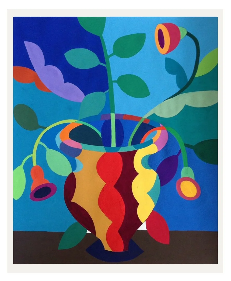  Facing Flowers 2013  Gouache on Paper 19 1/4” x 22 1/4” 