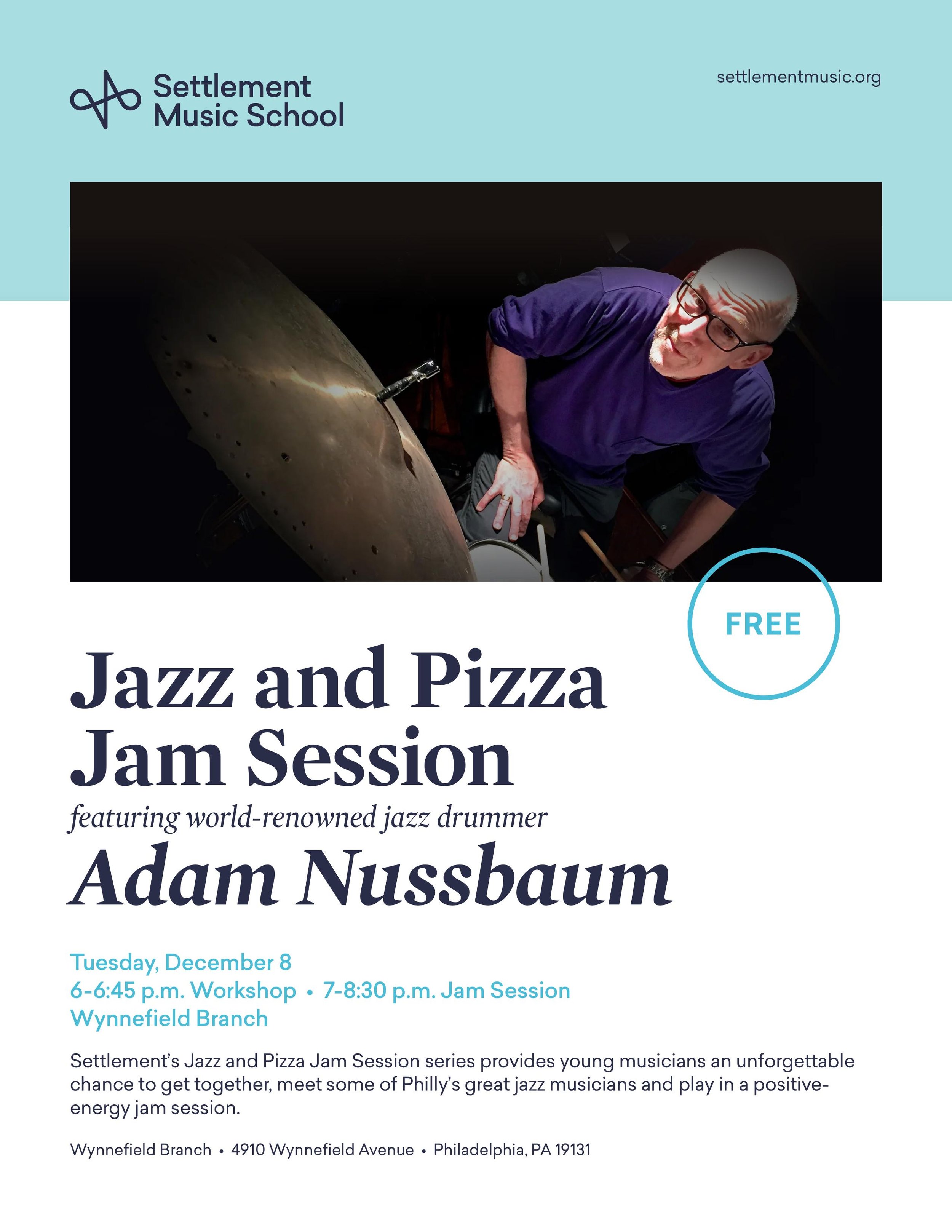 Jazz and Pizza Jam Session featuring Adam Nussbaum