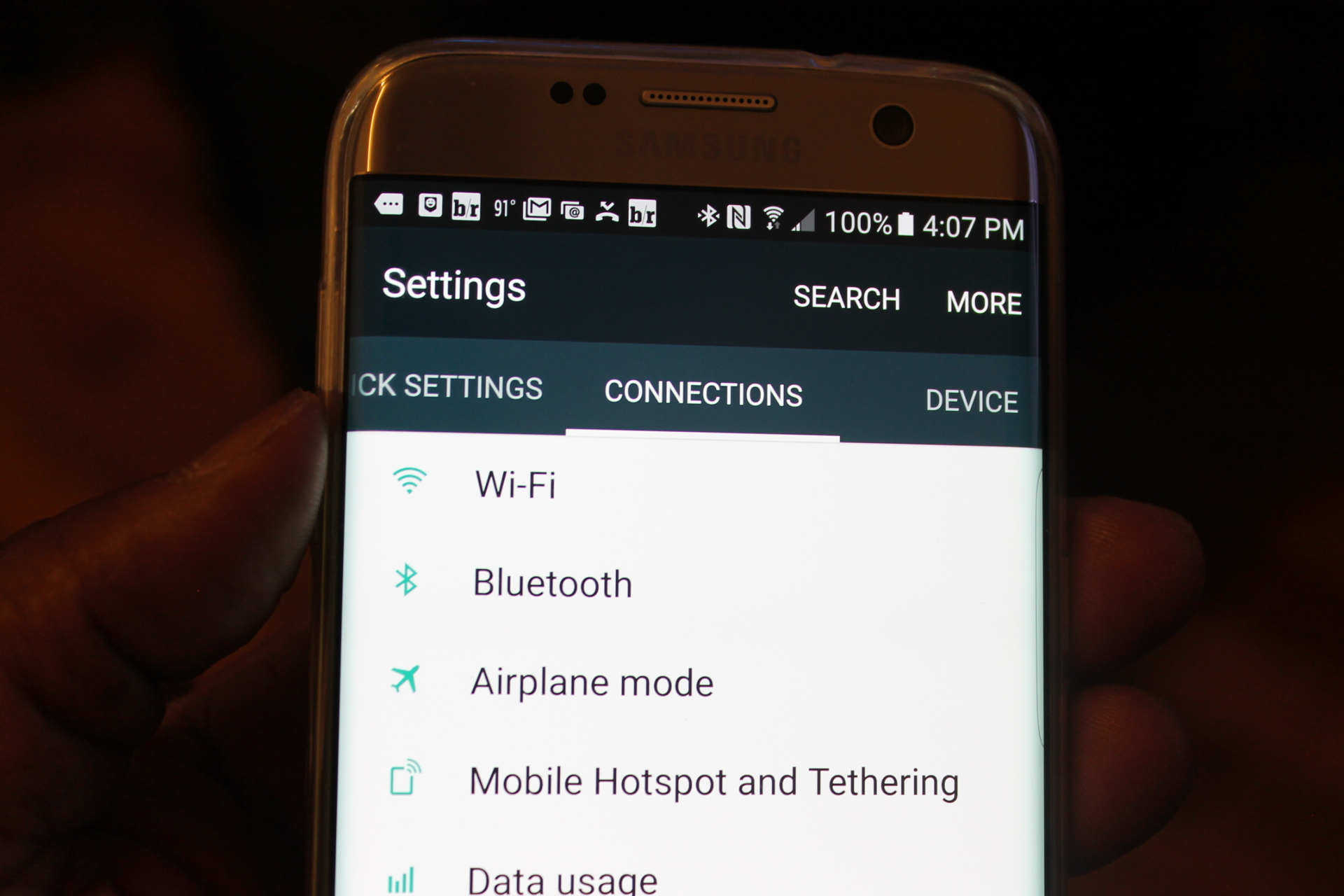 Very organize settings, look I can find my connections