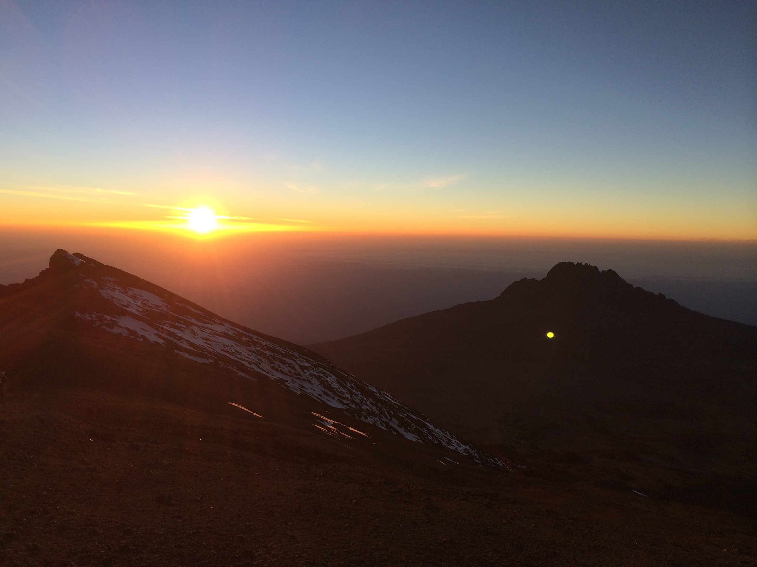 Sunrise, 7 hours into our summit climb