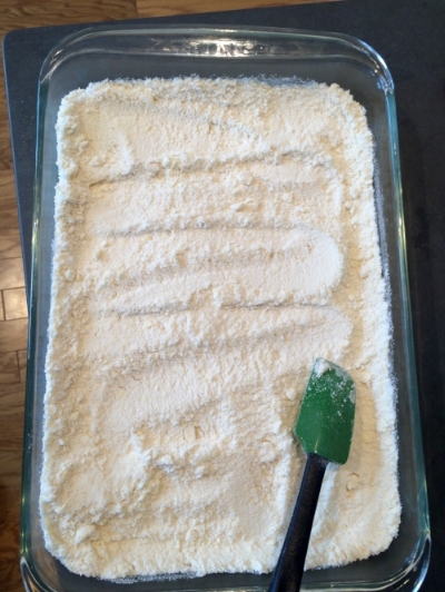 Getting ready to press the crust