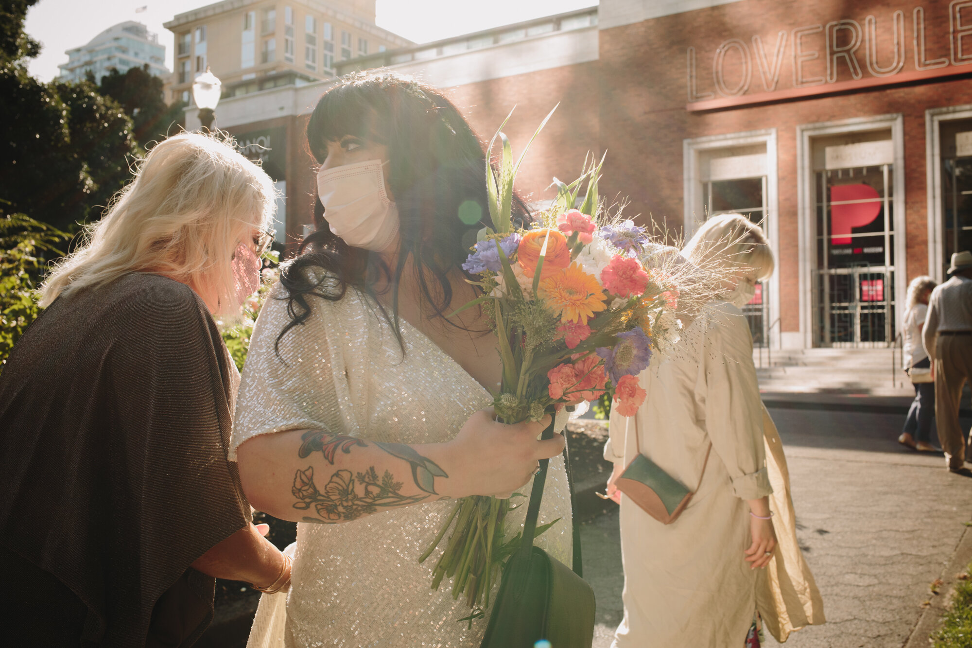 Bride Wearing Surgical Mask