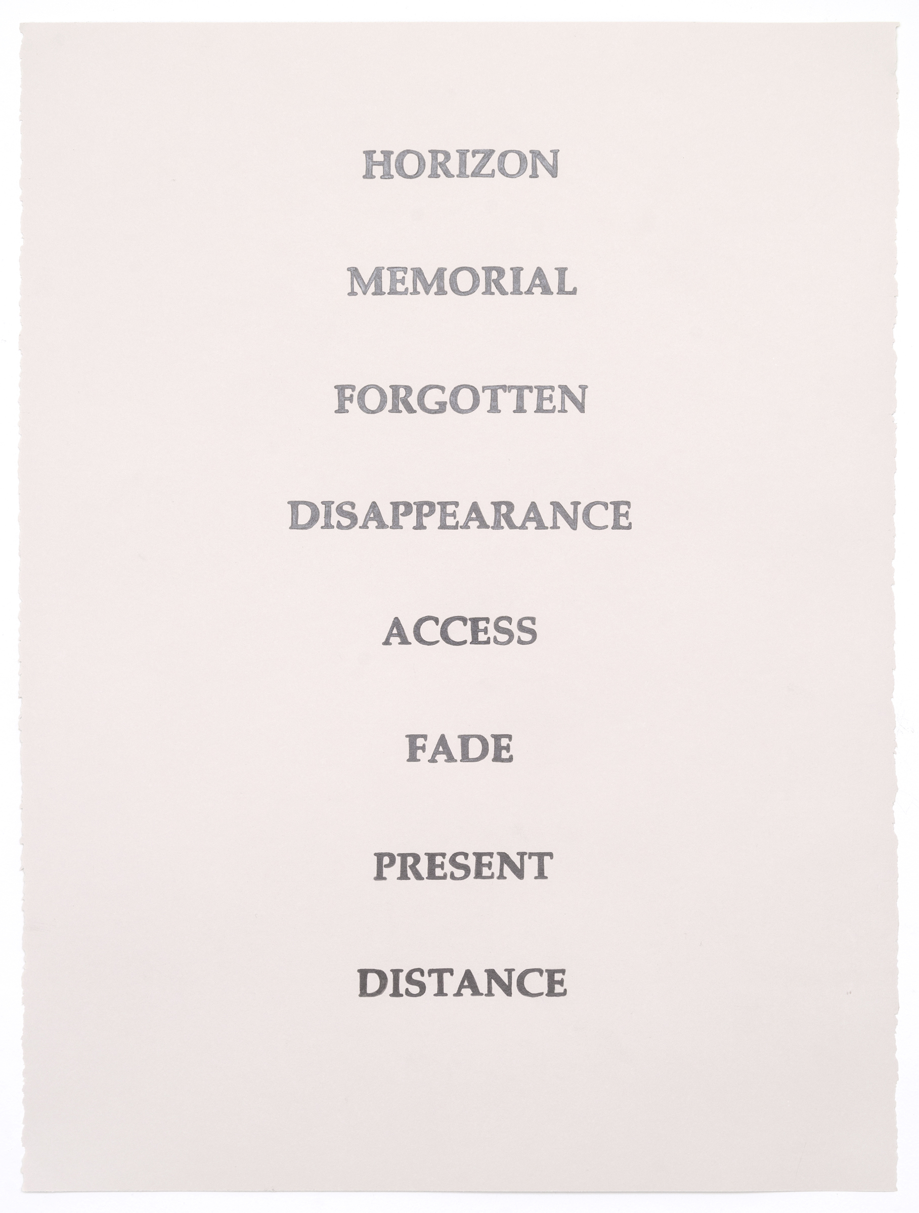 From the series Our disappearance is already there, 2015, graphite on paper, 30 x 22"