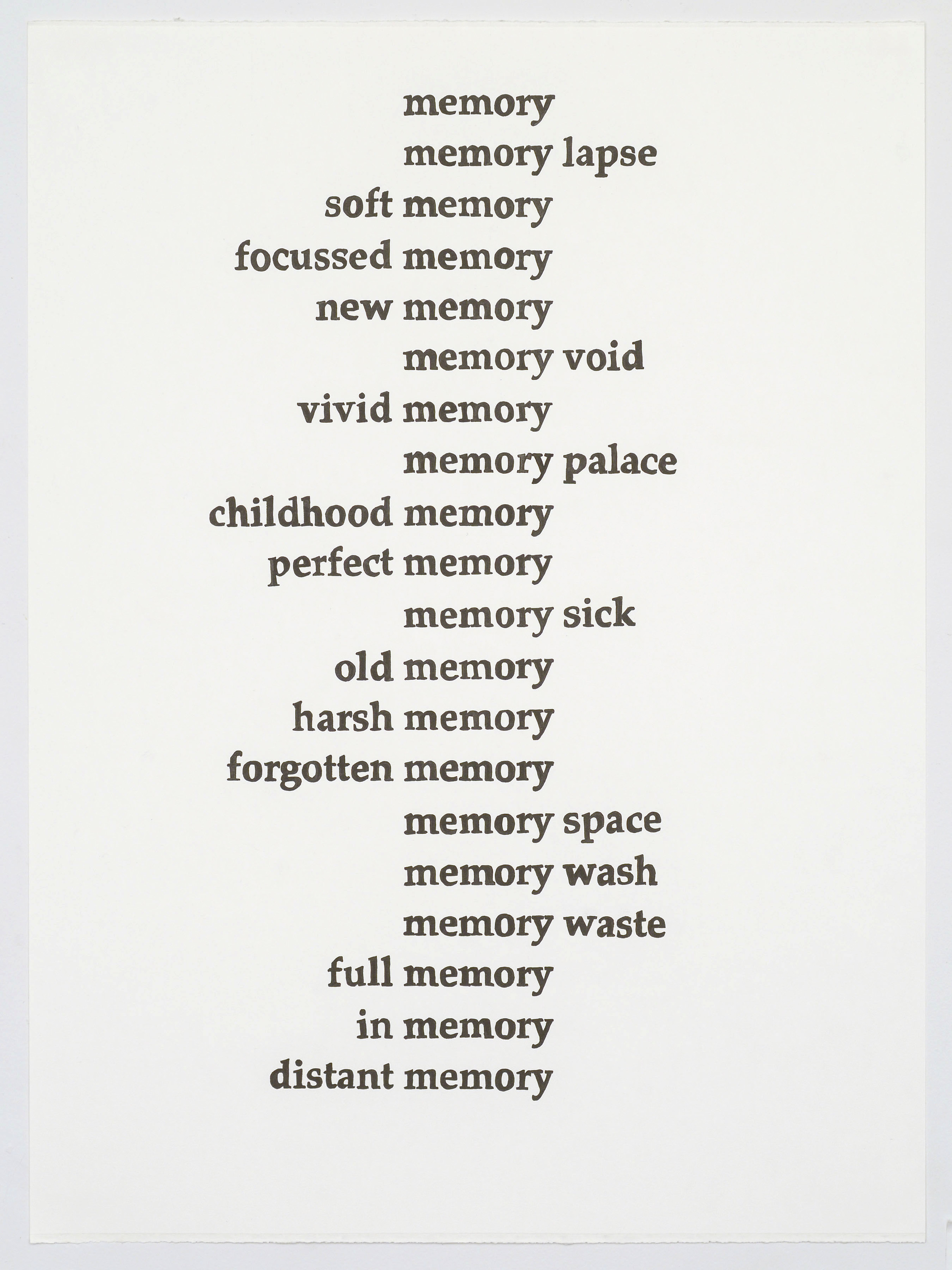 From the ongoing series After Perec, 2015, Ink on paper, 30 x 22"