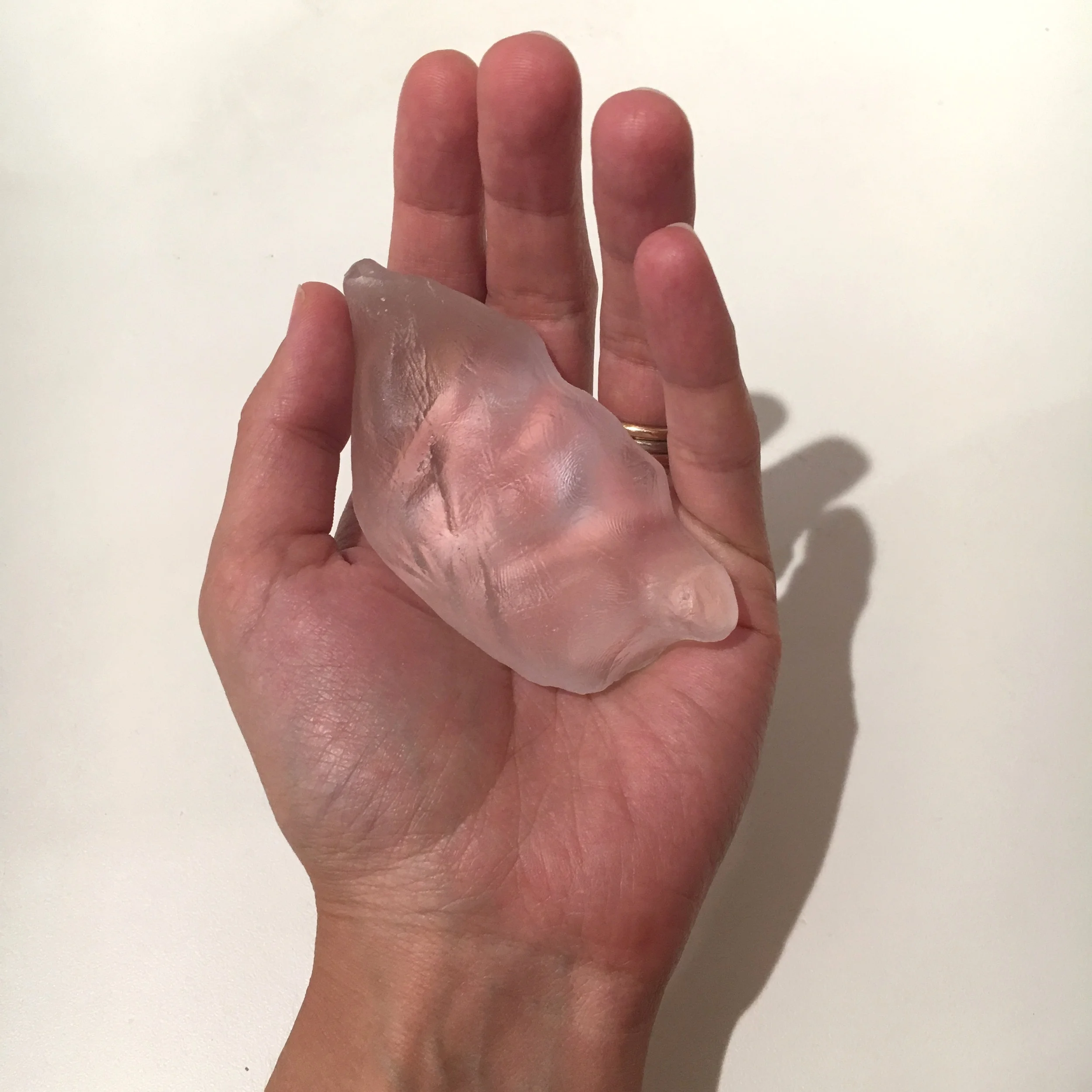   the space in between , 2017, cast glass, 3.75 x 1.75 x 1.25" 