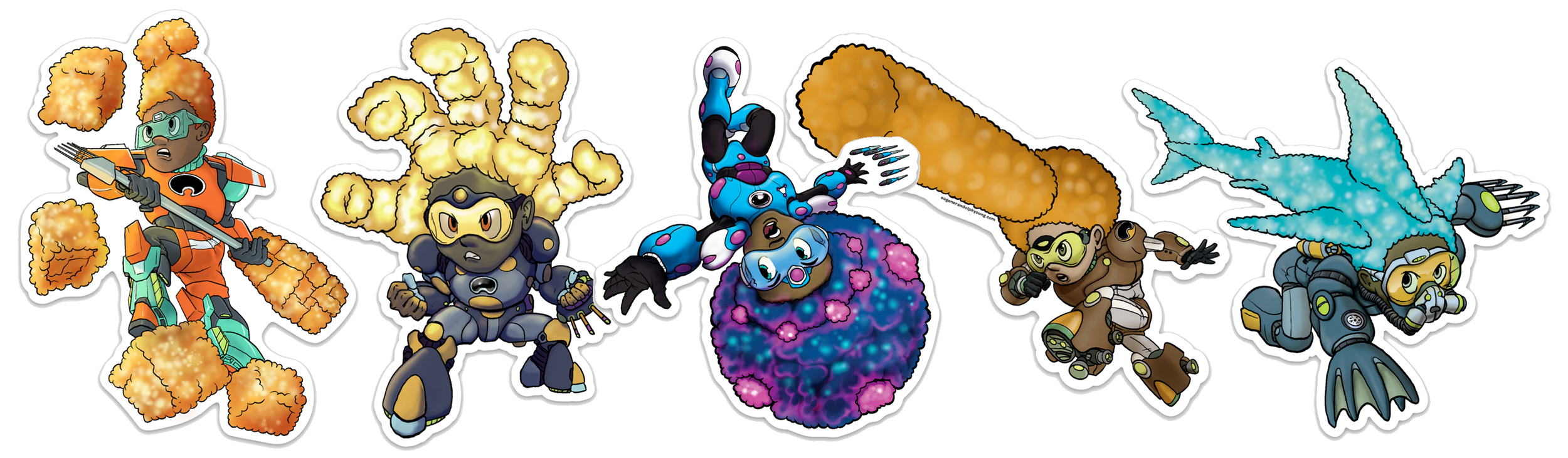 Afroid Sticker 5-Pack — Eugene Randolph Young
