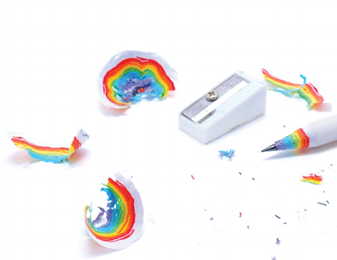 Rainbow pencils by Duncan Stotten are my favourite, They make me so incredibly happy. Made from recycled papers, when you sharpen them, you get tiny little rainbows. Love it.
