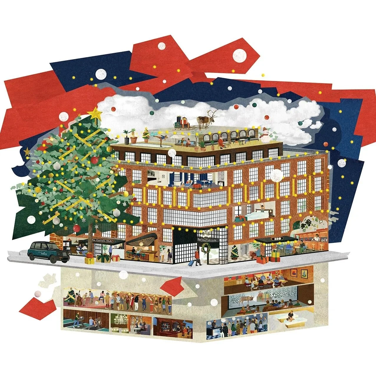 Christmas Campaign illustration for @MondrianShoreditch ✨💕
----------
モンドリアン はロンドンショーディッチにあるホテル。クリスマスキャンペーン用のイラストレーションを描きました。とても素敵な内装のホテルはクリスマスデコレーションで華やかです!
#Christmas #ChristmasCampaign #MondrianHotel #MondrianShoreditch #NatskoSeki #Building #Gif