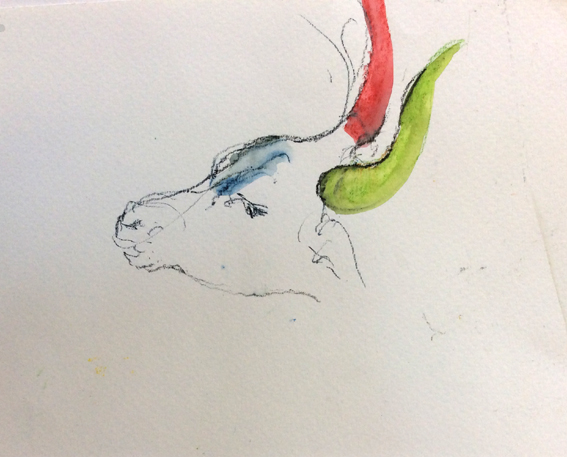 Red and green horns