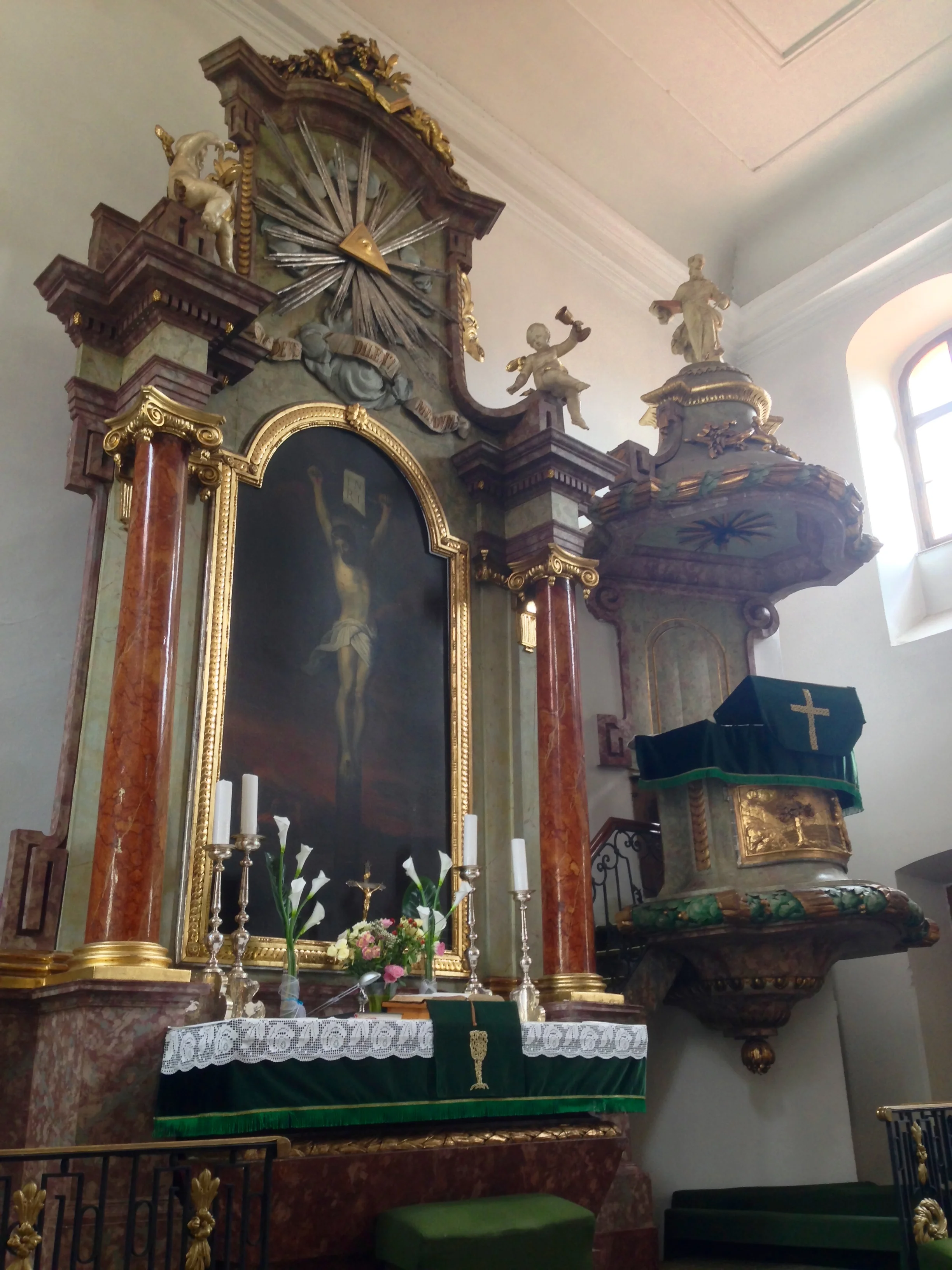 The pulpit at Maly Kostol where Dominique will be interning.