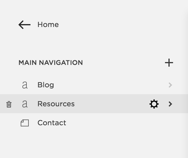 To edit an individual page, go to pages and then click the gear