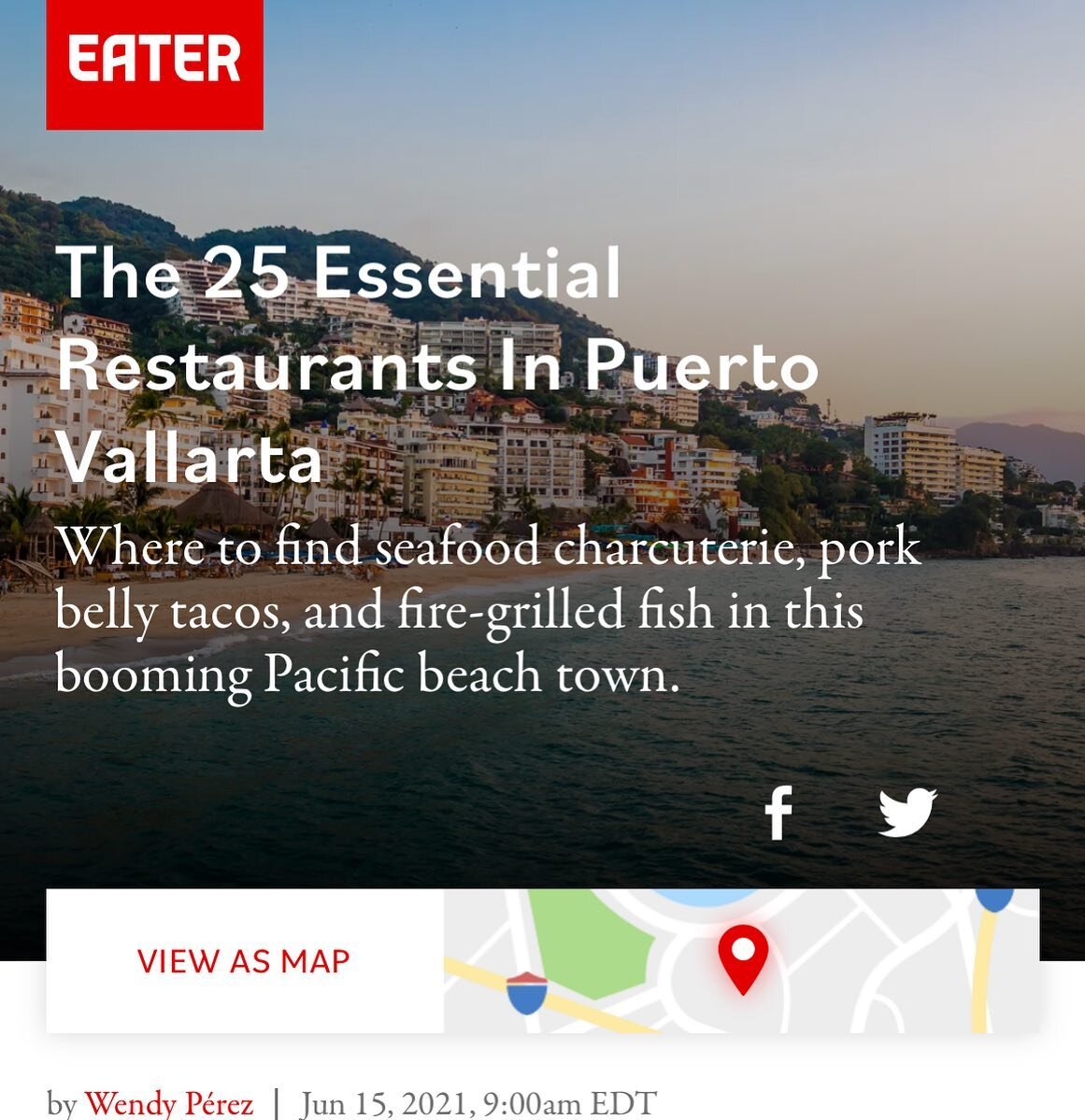 As travel dreams gradually become a reality again, @cocinalamargottt rounded up the esesential 25 places to eat in Puerto Vallarta for @eater. I got to travel vicariously by translating her vibrant piece. Putting Puerto Vallarta on my list. ✍🏻 (Link