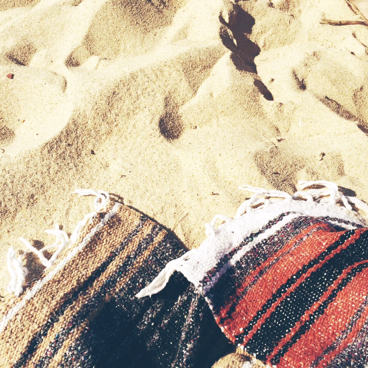 Beach blankets at Assateague Island.