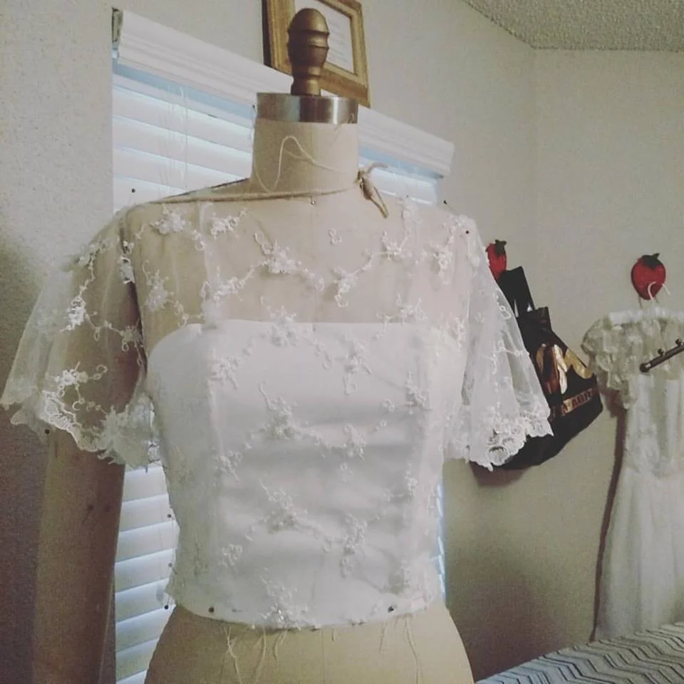 Gatsby Inspired Wedding Dress with custom changes. 