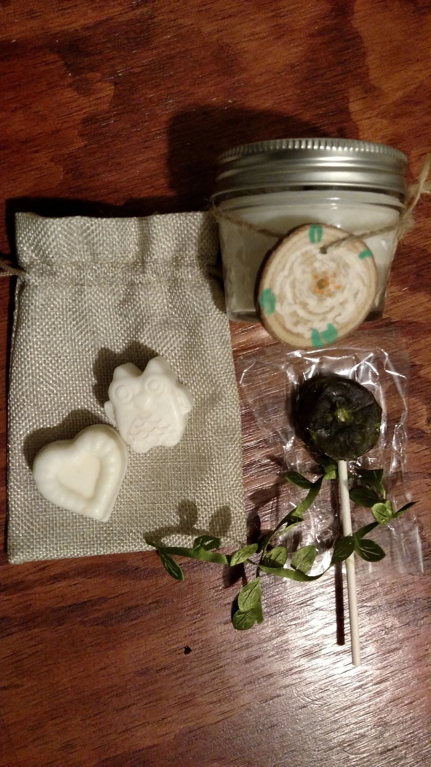 Me and Eric were not the only ones busy creating before the wedding. Our moms were also busy making handmade gardenia (our wedding flower) candles and wax melts, fairy lollipops and jam (not pictured).