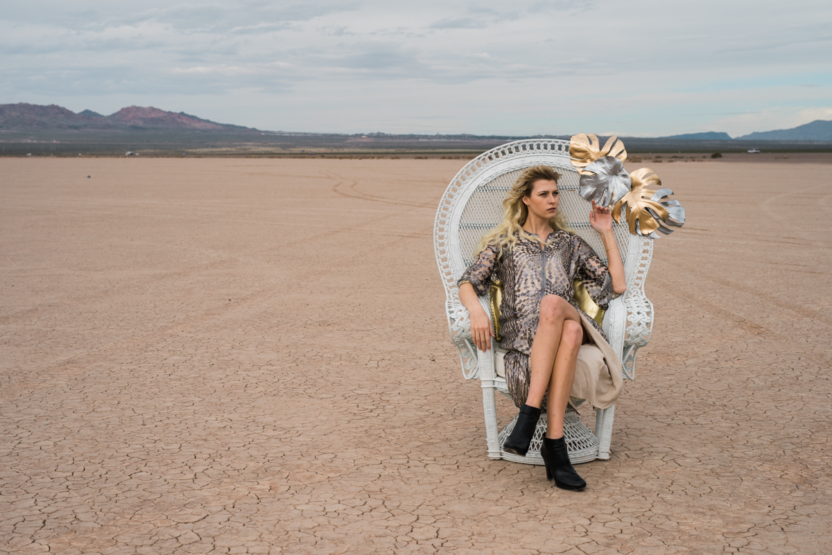 Styled photoshoot props dry lake bed