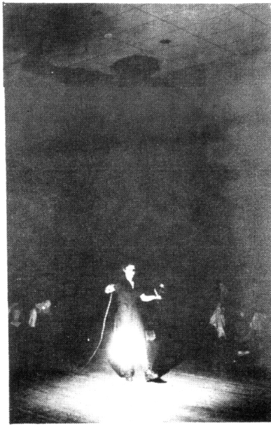 WONDER DANCES, MoMing/Chicago,1974 Swinging light bulb on end of gold cord creating dancing shadows on the ceiling.