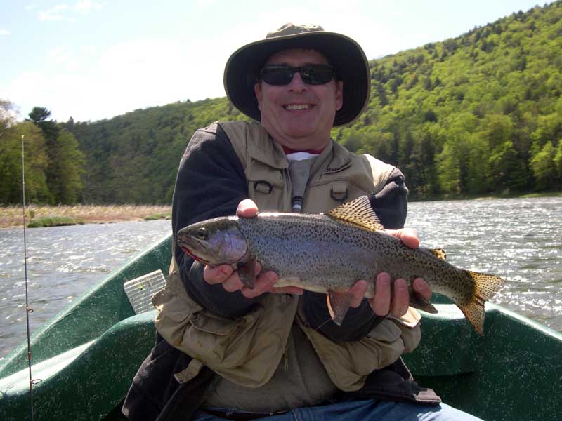 Delaware River Rainbow trout fishing with Sweetwater Guide Service