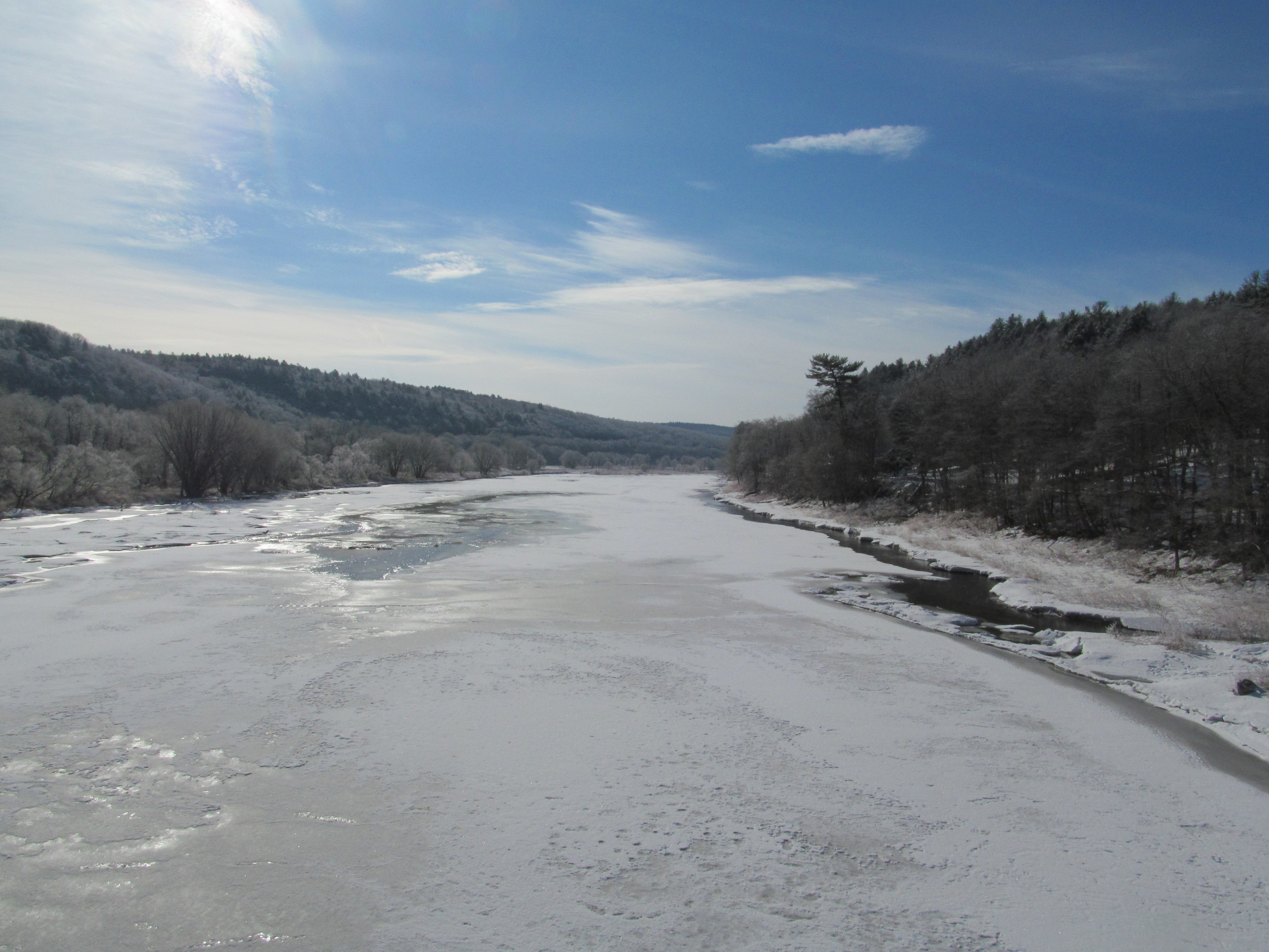 Delaware River at Damascus/Cochecton Bridge looking down river 4/1/15