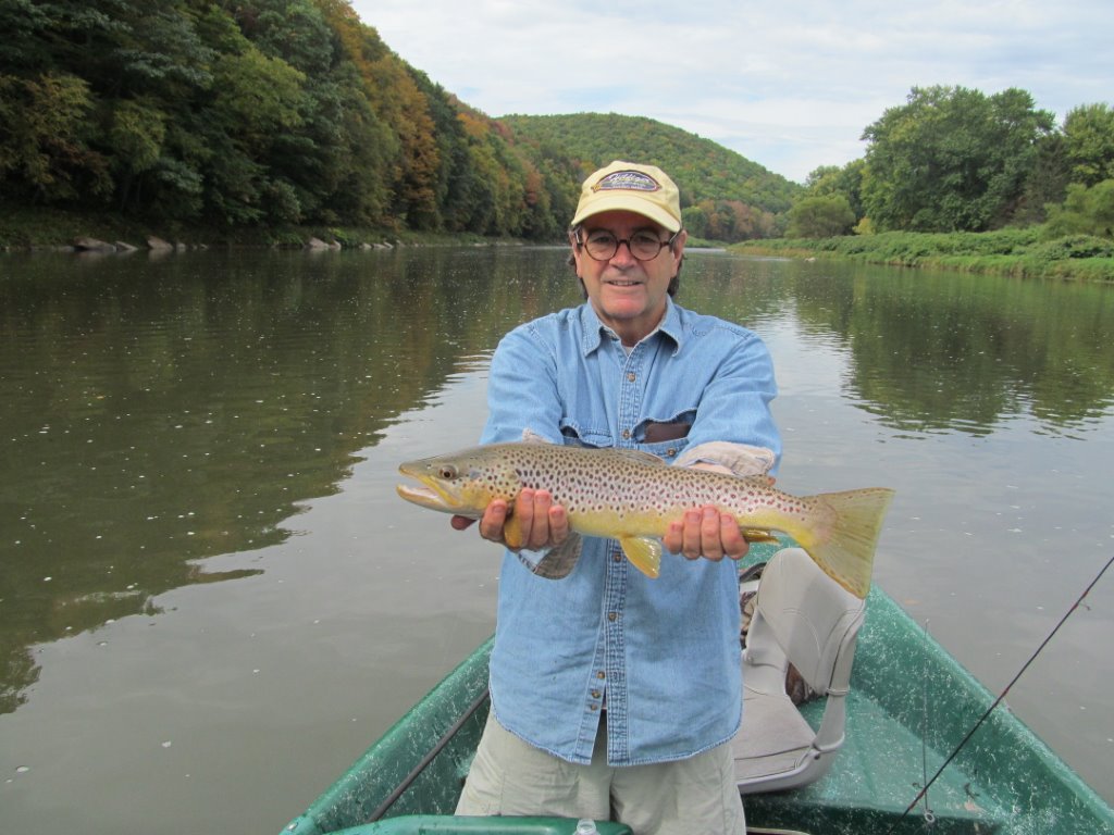 Brown trout fishing on the Delaware river