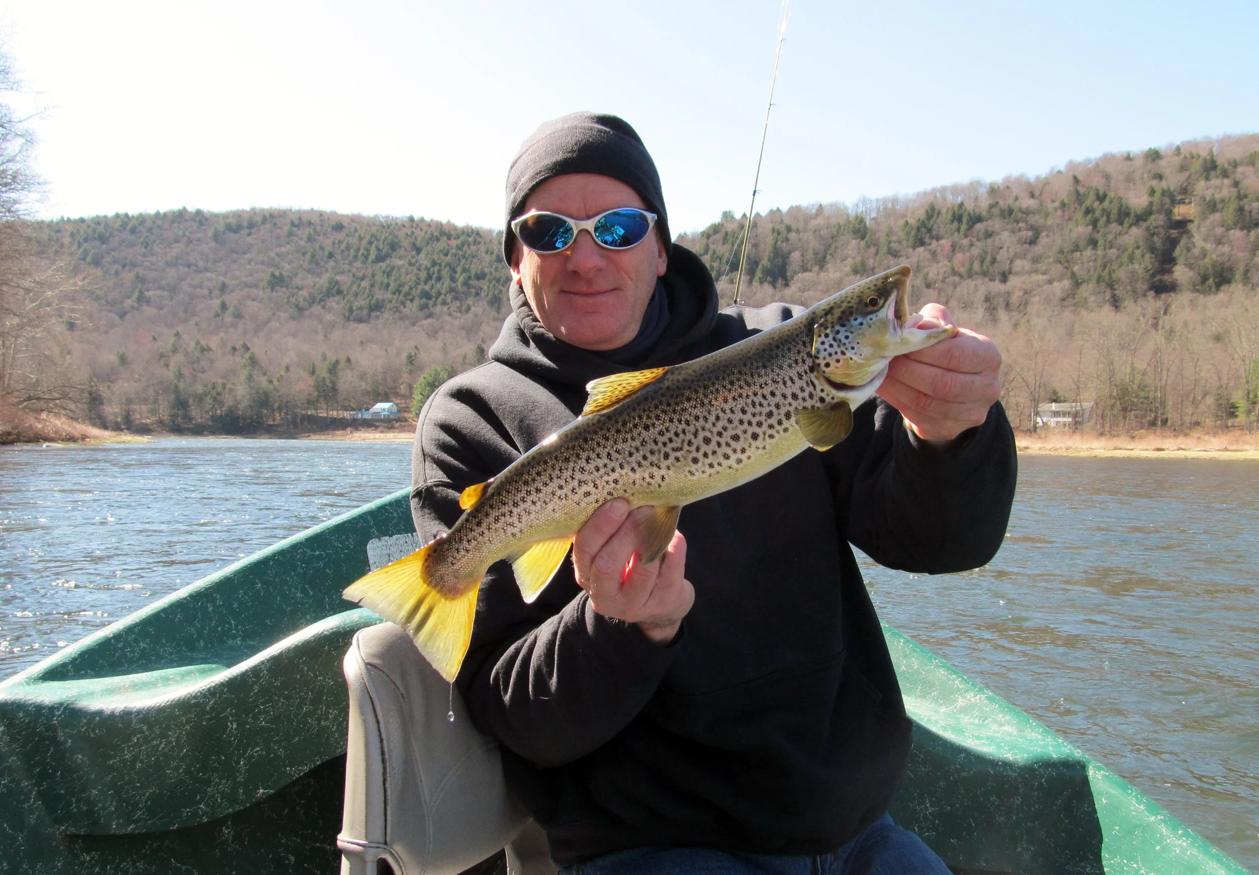 4/26/15 Tommy starts of the day with a 19" wild brown!