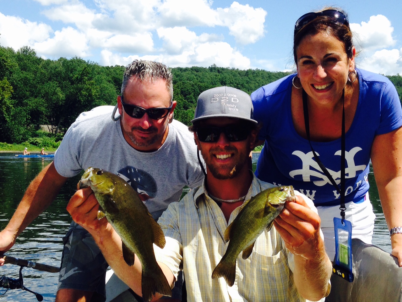 8/8/15 A Smallmouth Bass double for Sabrina and John!