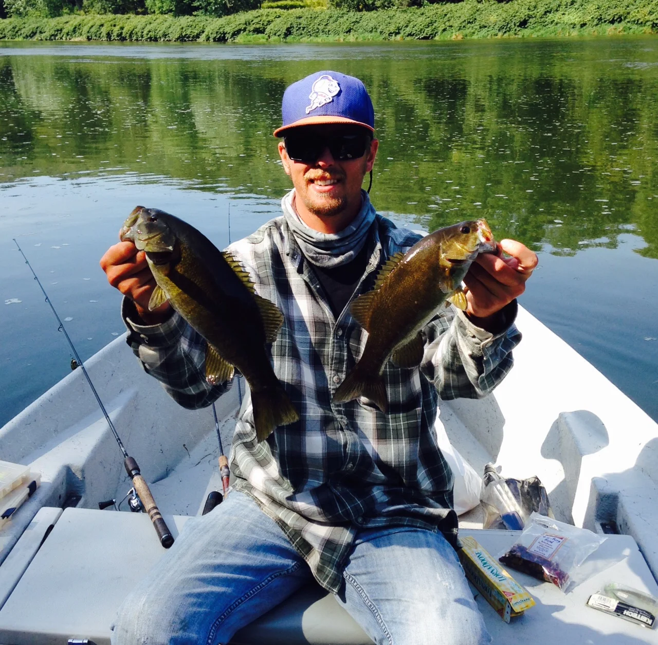 09/19/15Dan B. and Guide Evan P. double up on Smallmouth Bass as well!