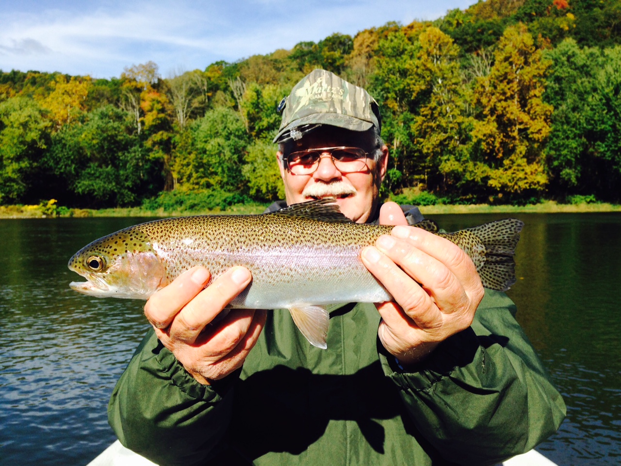 10/10/15Bob L. Nails this beauty of an 18" Rainbow on the Main Stem!