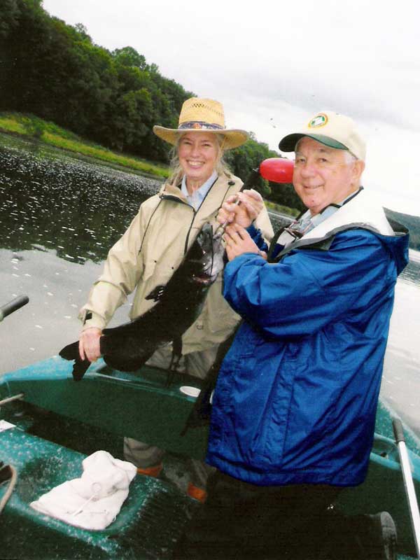 John P. and wife Nancy with a 29" Channel Catfish.